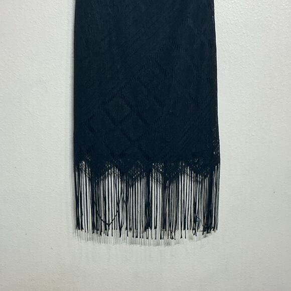 Sheri Martin Black Lace Midi Vintage Shift Dress Sz 4 - Picture 3 of 10